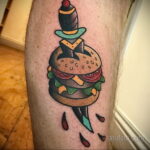 Фото рисунка татуировки с гамбургером 26.03.2021 №155 - burger tattoo - tatufoto.com