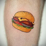 Фото рисунка татуировки с гамбургером 26.03.2021 №163 - burger tattoo - tatufoto.com