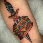 Фото рисунка татуировки с гамбургером 26.03.2021 №168 - burger tattoo - tatufoto.com