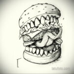 Фото рисунка татуировки с гамбургером 26.03.2021 №169 - burger tattoo - tatufoto.com