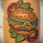 Фото рисунка татуировки с гамбургером 26.03.2021 №176 - burger tattoo - tatufoto.com