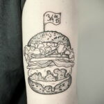 Фото рисунка татуировки с гамбургером 26.03.2021 №181 - burger tattoo - tatufoto.com