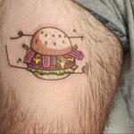 Фото рисунка татуировки с гамбургером 26.03.2021 №191 - burger tattoo - tatufoto.com