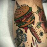 Фото рисунка татуировки с гамбургером 26.03.2021 №197 - burger tattoo - tatufoto.com