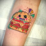 Фото рисунка татуировки с гамбургером 26.03.2021 №199 - burger tattoo - tatufoto.com