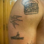 Фото рисунка татуировки с гамбургером 26.03.2021 №200 - burger tattoo - tatufoto.com