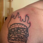 Фото рисунка татуировки с гамбургером 26.03.2021 №201 - burger tattoo - tatufoto.com