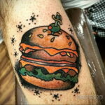 Фото рисунка татуировки с гамбургером 26.03.2021 №211 - burger tattoo - tatufoto.com