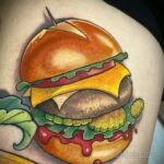 Фото рисунка татуировки с гамбургером 26.03.2021 №219 - burger tattoo - tatufoto.com