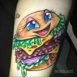 Фото рисунка татуировки с гамбургером 26.03.2021 №220 - burger tattoo - tatufoto.com