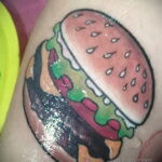Фото рисунка татуировки с гамбургером 26.03.2021 №231 - burger tattoo - tatufoto.com