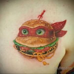 Фото рисунка татуировки с гамбургером 26.03.2021 №241 - burger tattoo - tatufoto.com