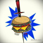 Фото рисунка татуировки с гамбургером 26.03.2021 №243 - burger tattoo - tatufoto.com