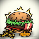 Фото рисунка татуировки с гамбургером 26.03.2021 №246 - burger tattoo - tatufoto.com