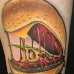 Фото рисунка татуировки с гамбургером 26.03.2021 №258 - burger tattoo - tatufoto.com