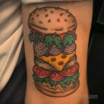 Фото рисунка татуировки с гамбургером 26.03.2021 №267 - burger tattoo - tatufoto.com