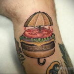 Фото рисунка татуировки с гамбургером 26.03.2021 №269 - burger tattoo - tatufoto.com
