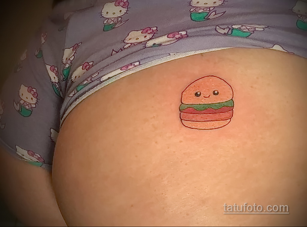 Фото рисунка татуировки с гамбургером 26.03.2021 №273 - burger tattoo - tatufoto.com