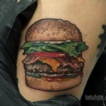 Фото рисунка татуировки с гамбургером 26.03.2021 №288 - burger tattoo - tatufoto.com