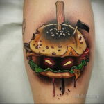 Фото рисунка татуировки с гамбургером 26.03.2021 №290 - burger tattoo - tatufoto.com