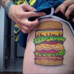 Фото рисунка татуировки с гамбургером 26.03.2021 №295 - burger tattoo - tatufoto.com