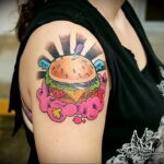 Фото рисунка татуировки с гамбургером 26.03.2021 №296 - burger tattoo - tatufoto.com