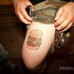 Фото рисунка татуировки с гамбургером 26.03.2021 №297 - burger tattoo - tatufoto.com