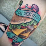 Фото рисунка татуировки с гамбургером 26.03.2021 №299 - burger tattoo - tatufoto.com