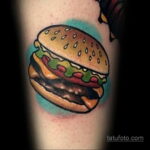 Фото рисунка татуировки с гамбургером 26.03.2021 №301 - burger tattoo - tatufoto.com