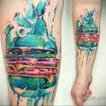 Фото рисунка татуировки с гамбургером 26.03.2021 №304 - burger tattoo - tatufoto.com
