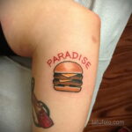 Фото рисунка татуировки с гамбургером 26.03.2021 №316 - burger tattoo - tatufoto.com