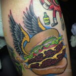 Фото рисунка татуировки с гамбургером 26.03.2021 №322 - burger tattoo - tatufoto.com
