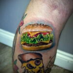 Фото рисунка татуировки с гамбургером 26.03.2021 №325 - burger tattoo - tatufoto.com