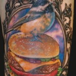 Фото рисунка татуировки с гамбургером 26.03.2021 №327 - burger tattoo - tatufoto.com