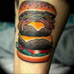 Фото рисунка татуировки с гамбургером 26.03.2021 №328 - burger tattoo - tatufoto.com