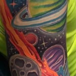 Фото татуировки с кометой (астероидом) 27.03.2021 №017 - comet tattoo - tatufoto.com