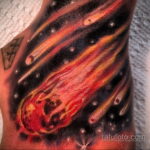 Фото татуировки с кометой (астероидом) 27.03.2021 №019 - comet tattoo - tatufoto.com