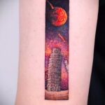 Фото татуировки с кометой (астероидом) 27.03.2021 №063 - comet tattoo - tatufoto.com