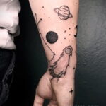 Фото татуировки с кометой (астероидом) 27.03.2021 №073 - comet tattoo - tatufoto.com