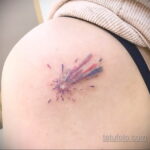 Фото татуировки с кометой (астероидом) 27.03.2021 №076 - comet tattoo - tatufoto.com