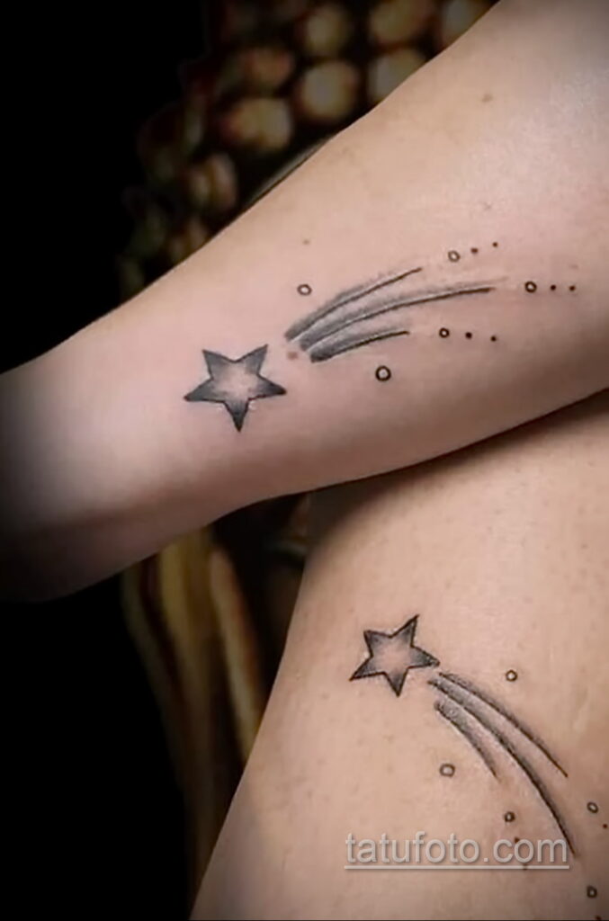 Фото татуировки с кометой (астероидом) 27.03.2021 №088 - comet tattoo - tatufoto.com
