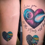 Фото татуировки с кометой (астероидом) 27.03.2021 №096 - comet tattoo - tatufoto.com