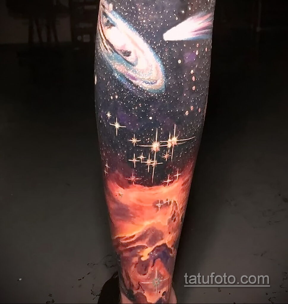 Фото татуировки с кометой (астероидом) 27.03.2021 №115 - comet tattoo - tatufoto.com