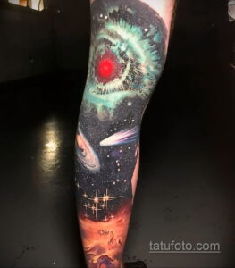 Фото татуировки с кометой (астероидом) 27.03.2021 №116 - comet tattoo - tatufoto.com