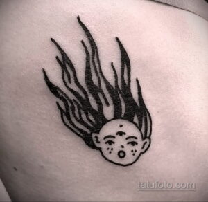Фото татуировки с кометой (астероидом) 27.03.2021 №117 - comet tattoo - tatufoto.com