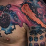 Фото татуировки с кометой (астероидом) 27.03.2021 №134 - comet tattoo - tatufoto.com