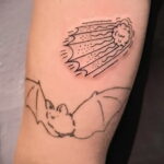 Фото татуировки с кометой (астероидом) 27.03.2021 №142 - comet tattoo - tatufoto.com