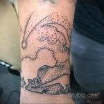 Фото татуировки с кометой (астероидом) 27.03.2021 №149 - comet tattoo - tatufoto.com