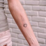 Фото татуировки с кометой (астероидом) 27.03.2021 №153 - comet tattoo - tatufoto.com