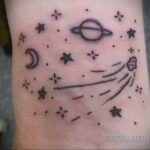 Фото татуировки с кометой (астероидом) 27.03.2021 №157 - comet tattoo - tatufoto.com